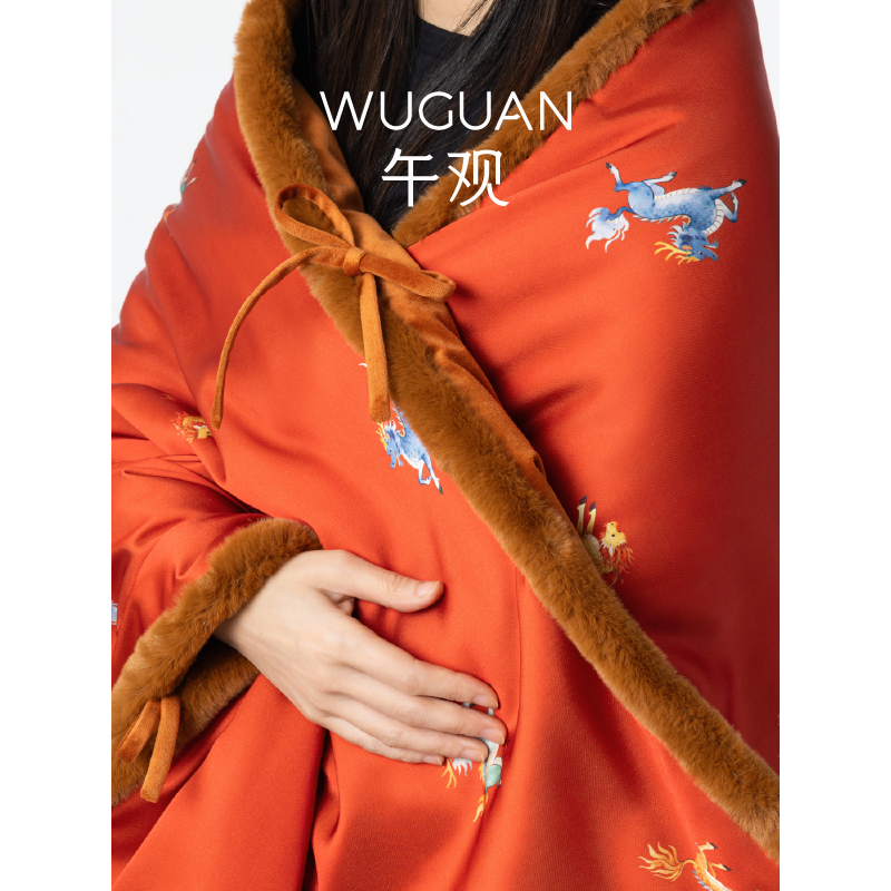 【新年礼物】午观『木兰』盖毯办公室午睡毯子马年新年中式披肩毯,床上用品,休闲毯/毛毯/绒毯,淘宝优惠券,粉丝福利购,淘宝优惠卷