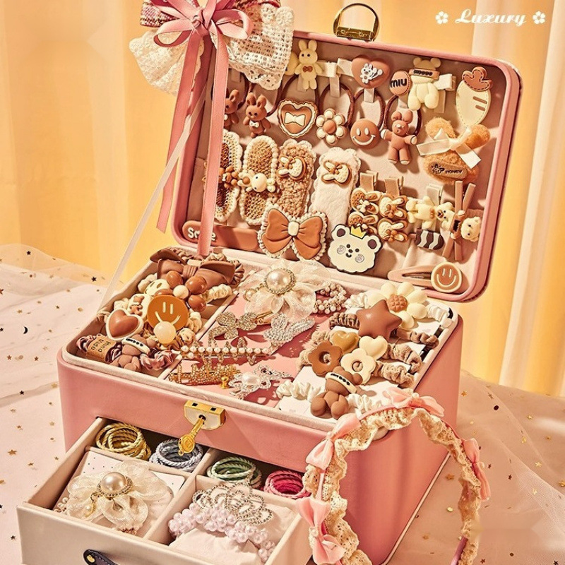 新款儿童小女孩的生日礼物装扮玩具女童可爱发圈首饰发饰礼盒套装