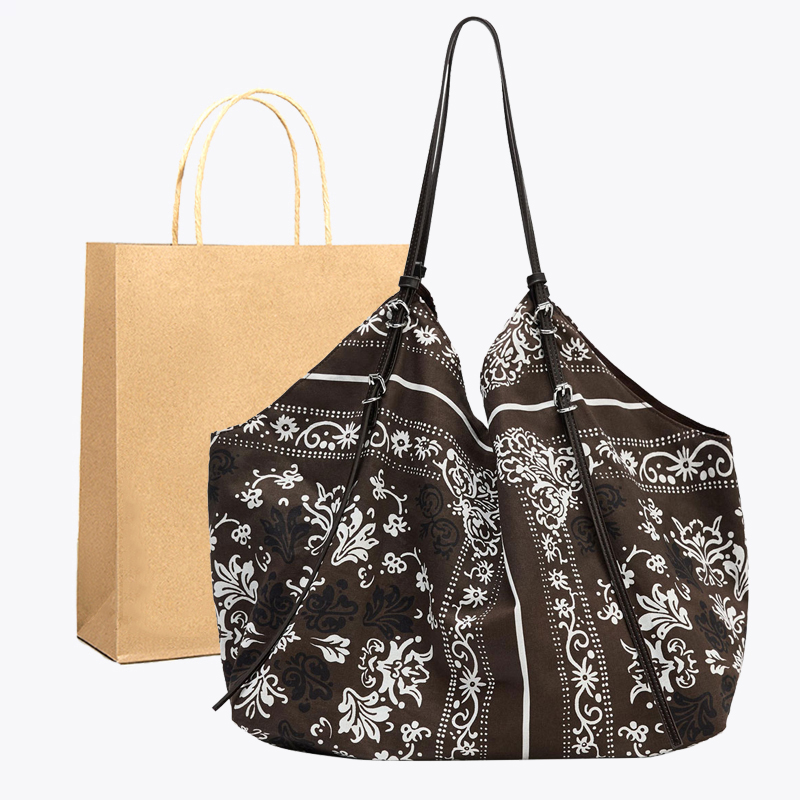 2025新款大容量印花单肩购物袋托特包 春夏秋休闲慵懒通勤手提包