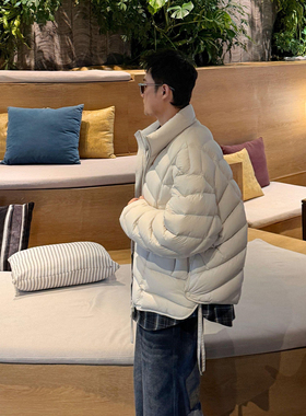 云朵泡芙排骨羽绒服男立领潮流百搭冬季高充保暖轻便羽绒外套潮牌