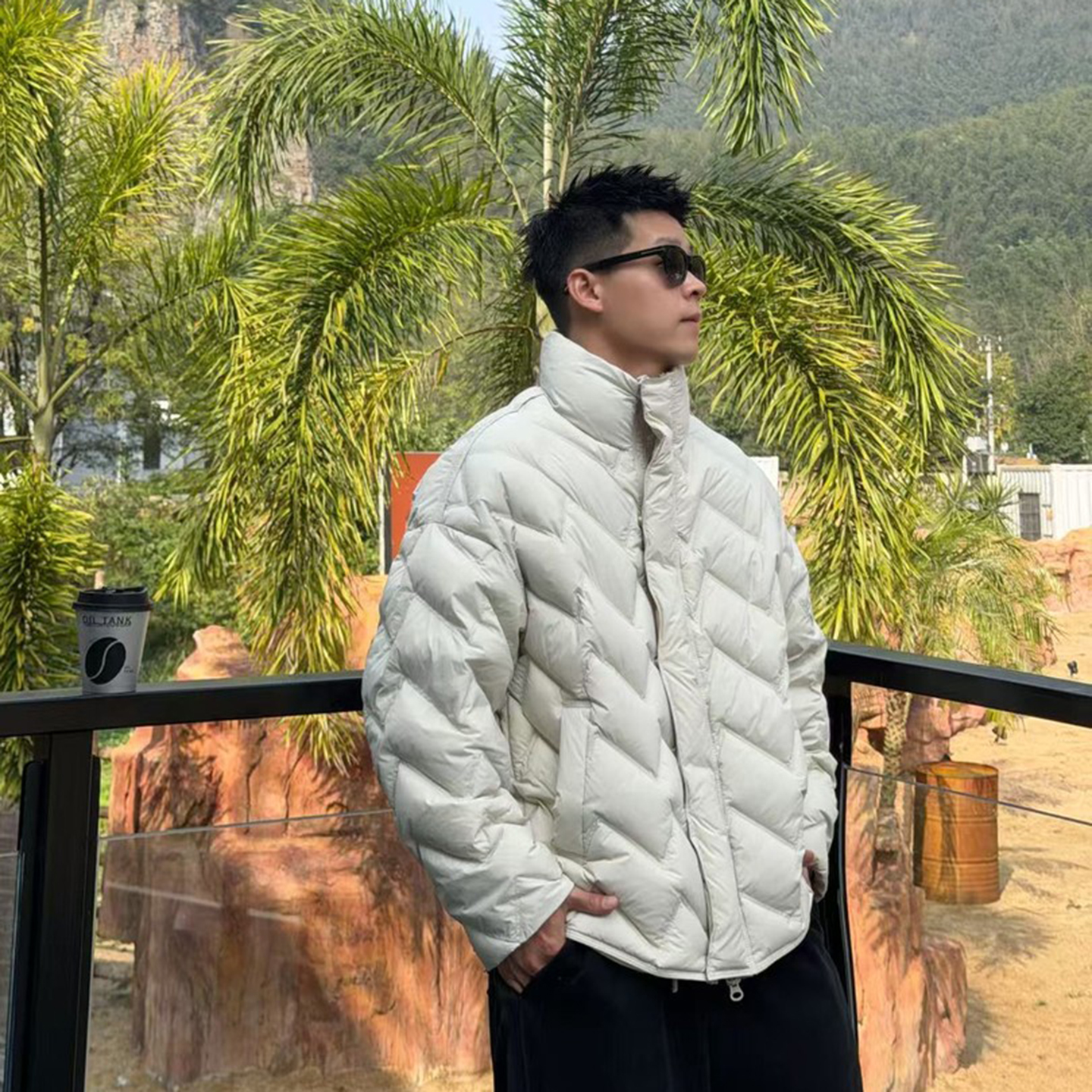 高充云朵泡芙排骨羽绒服男立领潮