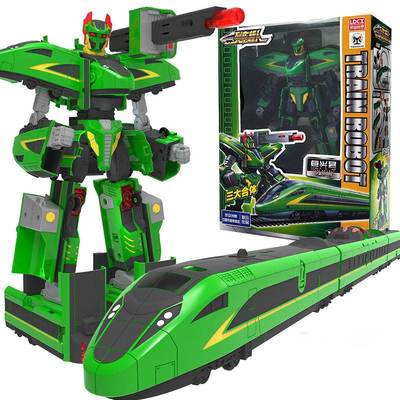 列车超人天焰复兴号和谐号二合体御天青龙变形高铁动车汽车灵动男