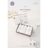 简约新疆 舒适透气5条盒装 蜜调氧棉裤 M1纯色零染中腰三角女士内裤