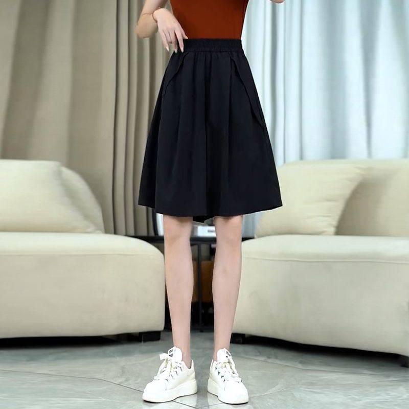 宽松五分半身裤裙女夏季大码微胖mm松紧高腰显瘦冰丝速干阔腿短裤,女装/女士精品,大码半身裙,淘宝优惠券,粉丝福利购,淘宝优惠卷