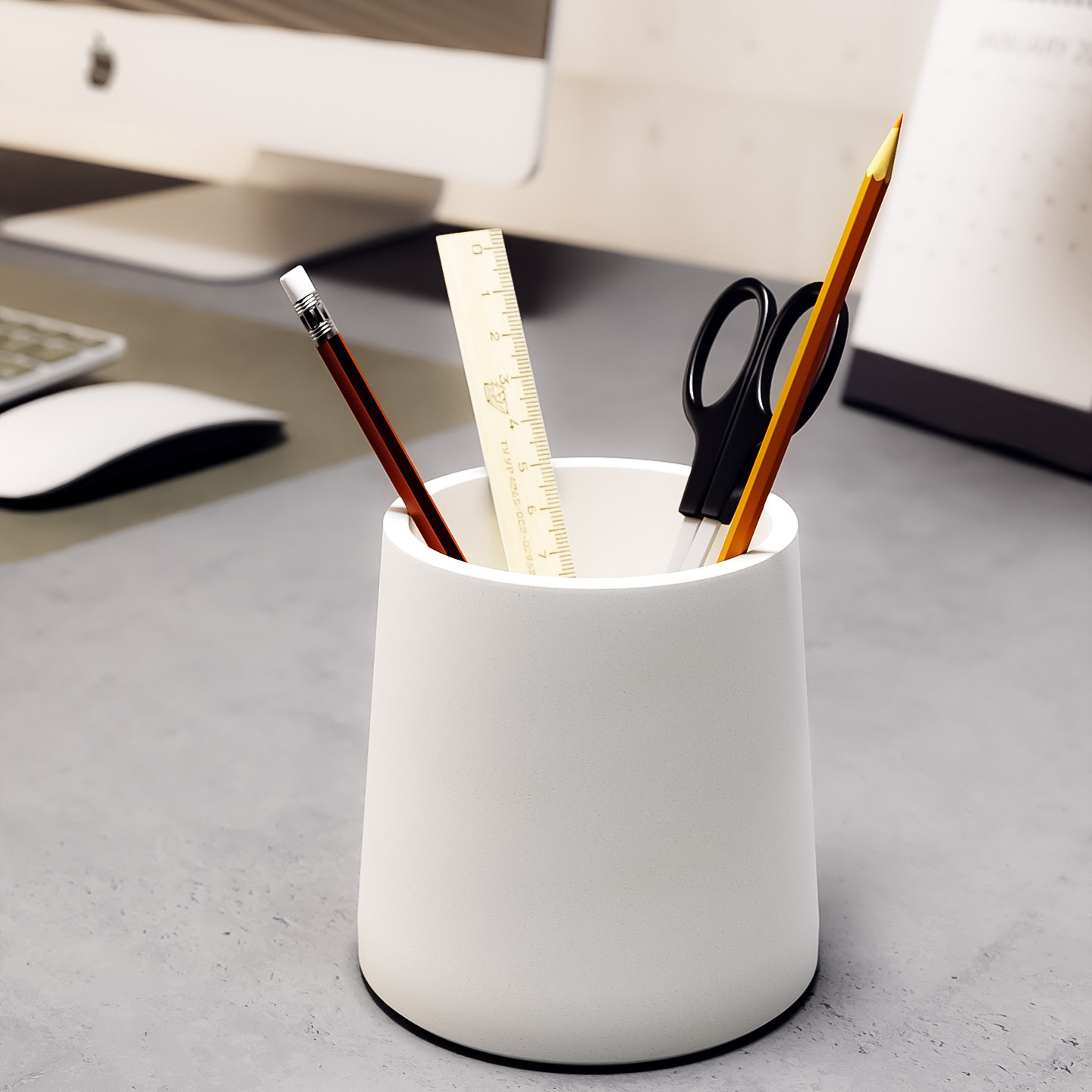 简约设计清水泥梯形高级个性笔筒