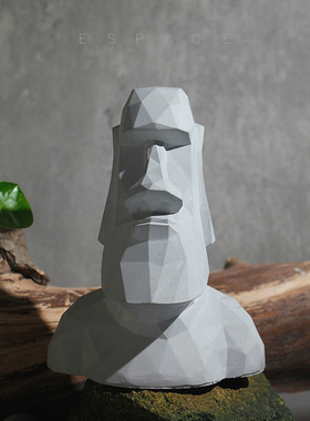 个性巨人摩艾鱼缸景观箱桌面装饰