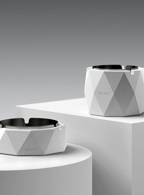 创意个性北欧ins水泥不锈钢烟灰缸简约工业风高端家用客厅定制