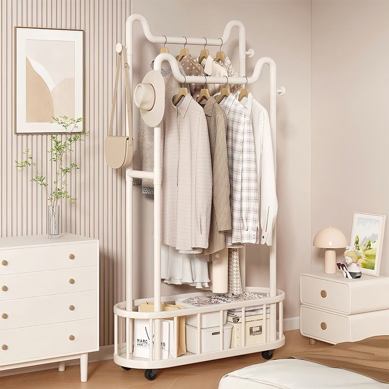 猫耳挂衣架卧室落地床边晚上放衣神器铁艺衣帽架可移动衣服挂架