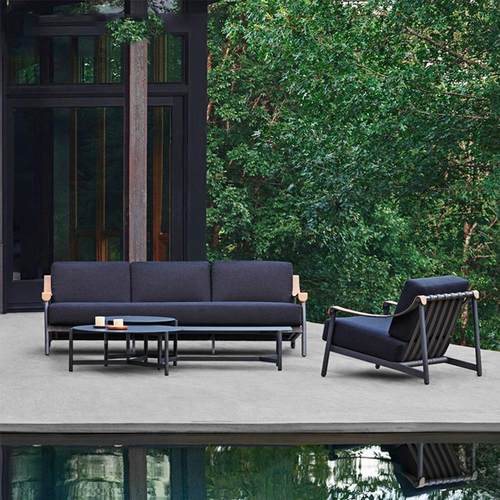 组民宿户外沙发庭院部花园别墅890防雨晒露台防售楼藤编家具茶几