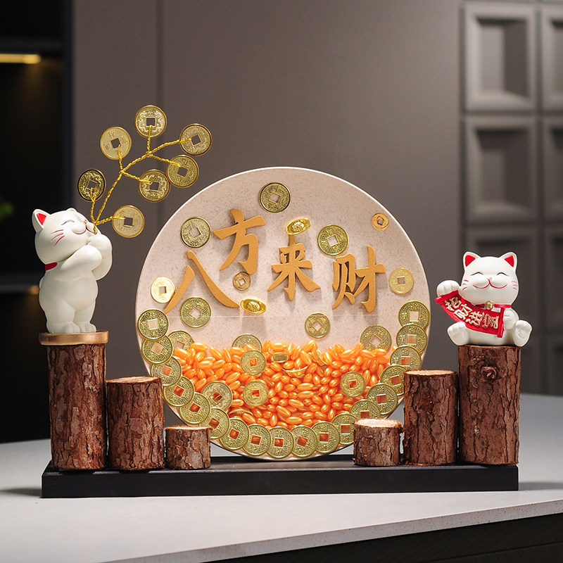 招财猫摆件八方来财店铺开 业前台客厅装饰品轻奢高档乔迁新居礼