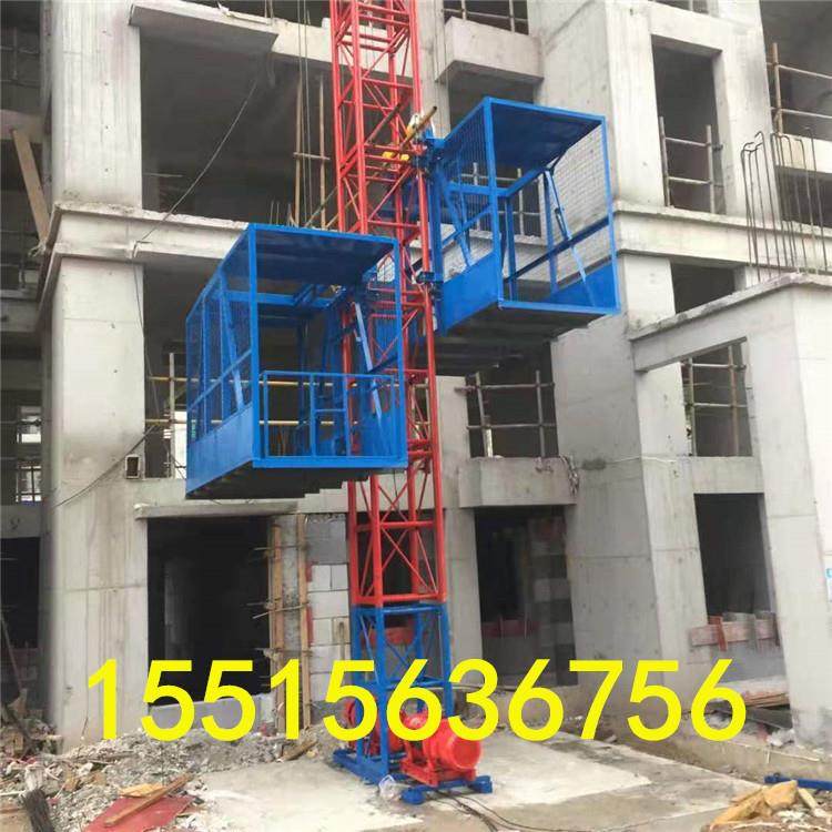 建筑物料施工 升降机单柱双降笼升机 提料机SS型1t/1盖房高空上料