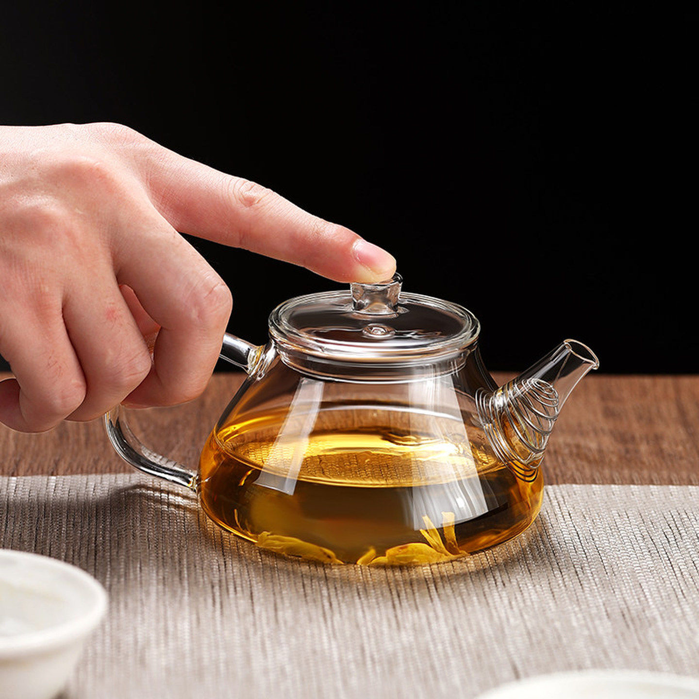泡茶壶办公室一人花茶壶家用高档泡茶专用耐高温茶具玻璃品茶水壶