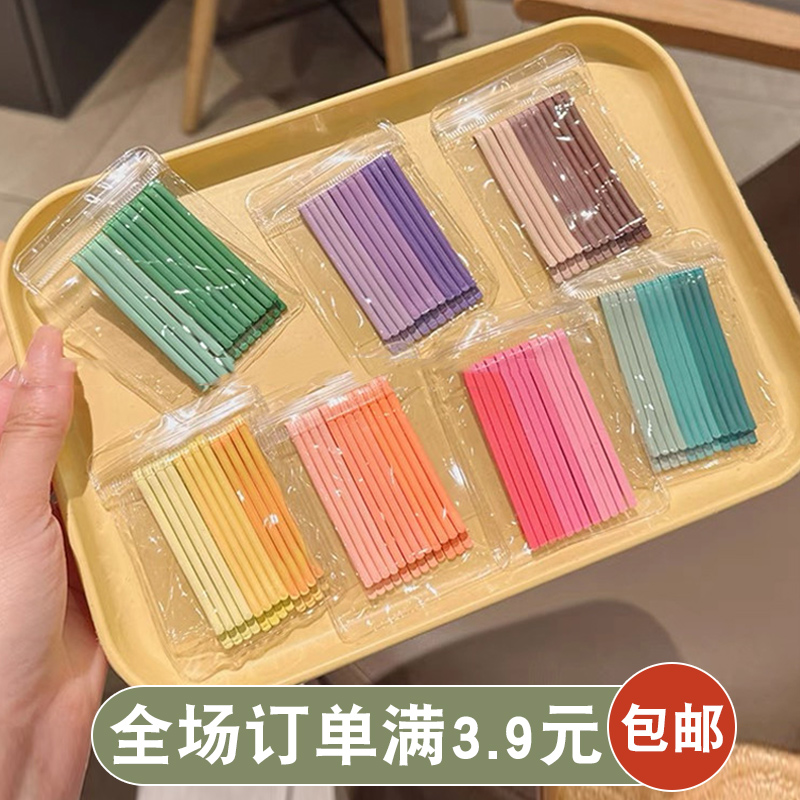 彩色无痕发夹一字夹后脑勺碎发夹少女刘海侧边夹卡子发卡发饰新款
