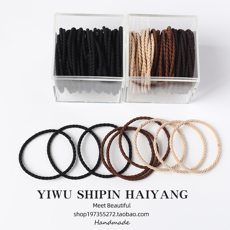 【30根】女生高弹力耐用橡皮筋女简约气质扎头发头绳发圈皮套发绳