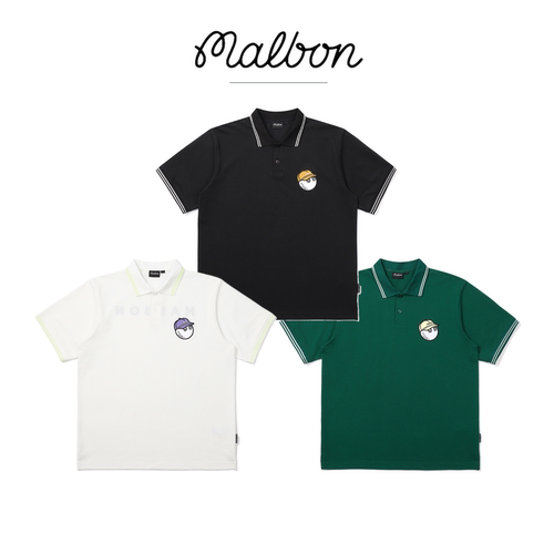 2024韩版夏季MALBON高尔夫服装男户外运动短袖速干透气百搭POLO衫