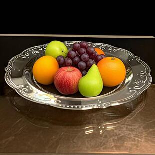 果盘餐盘骨碟透明一次性圆形圆碟外卖圆盘加厚蛋糕盘水水晶硬塑款