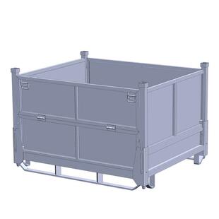 折叠铁屑零件框废料箱金属周转箱钢制周转箱工业铁箱重型料箱车间