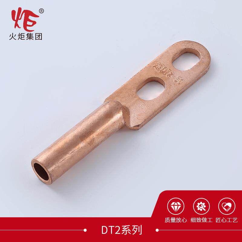双孔铜鼻子铜接头DT2系列铜接线端子A级紫铜电缆铜线耳厂家