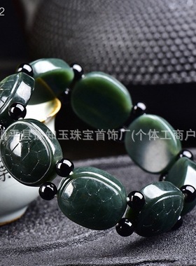 和田玉青龟壳手链情侣款