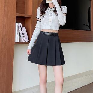 显瘦裙子 高腰短裙小个子黑色百褶裙韩版 半身裙女2026年春夏季 新款