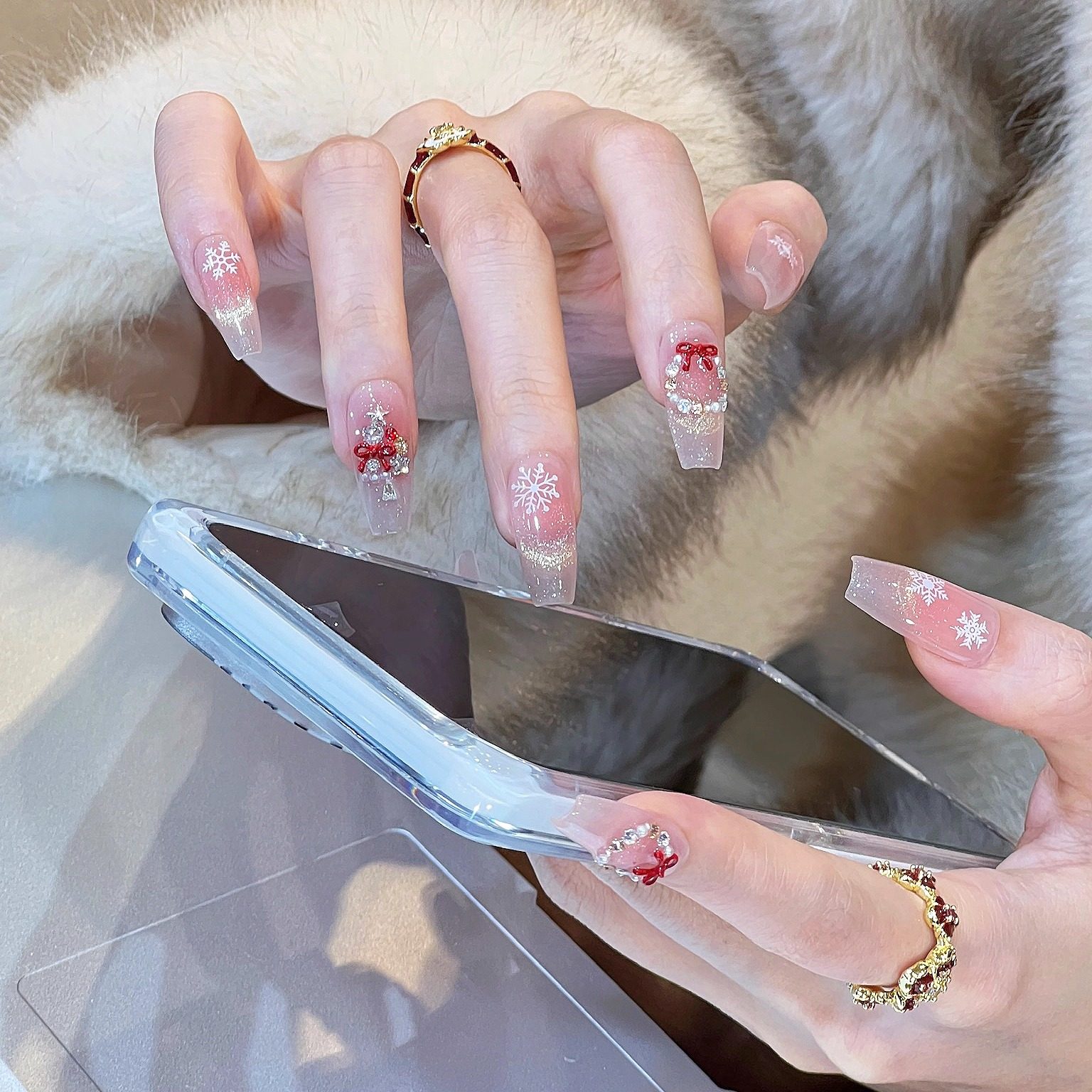 艺人金色法式猫眼秋冬圣诞纯手工美甲穿戴甲中长款显白高级感轻奢,彩妆/香水/美妆工具,穿戴甲/甲片,淘宝优惠券,粉丝福利购,淘宝优惠卷