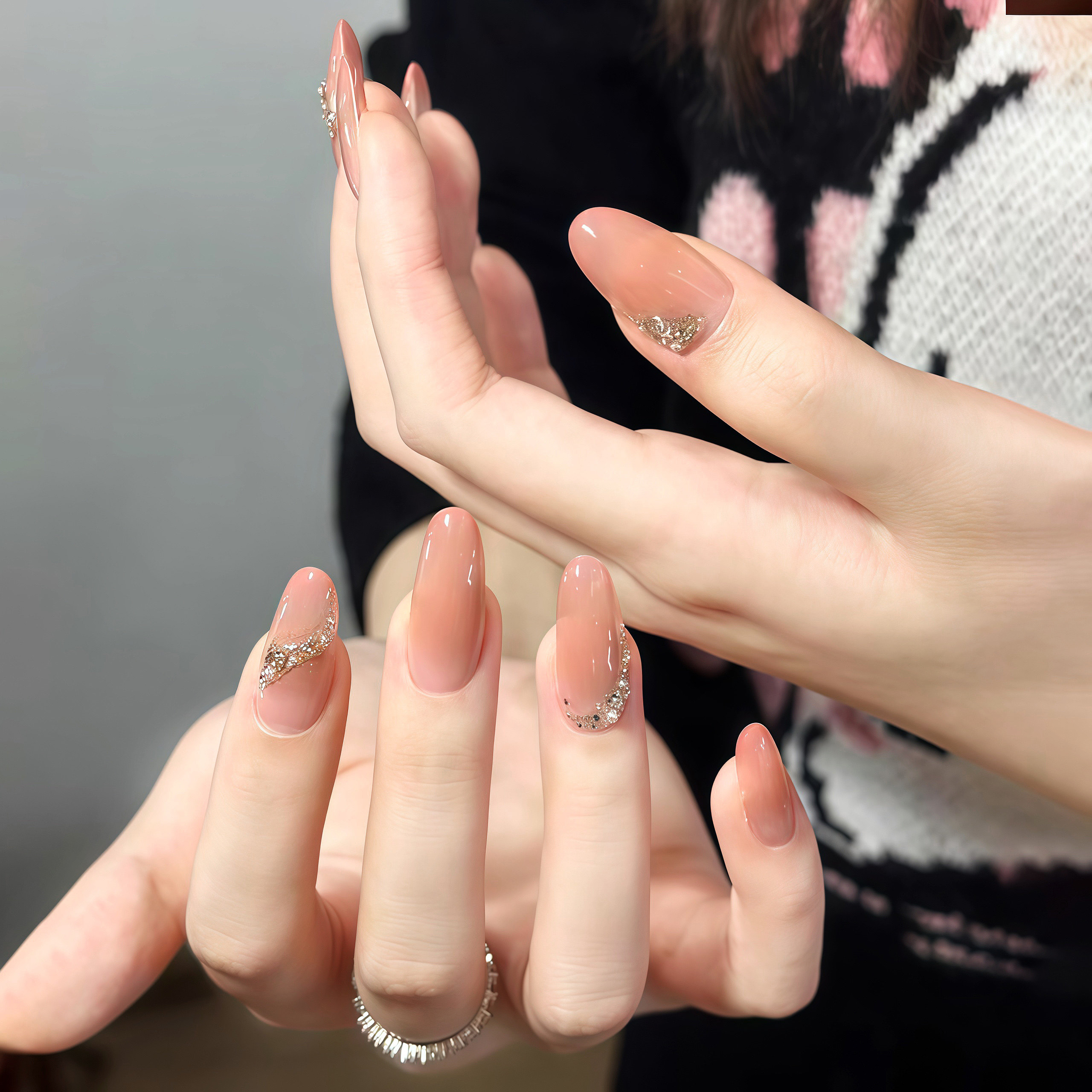 艺人纯欲甄嬛裸色手工穿戴甲中长款法式轻奢高级感显白美甲贴片,彩妆/香水/美妆工具,穿戴甲/甲片,淘宝优惠券,粉丝福利购,淘宝优惠卷