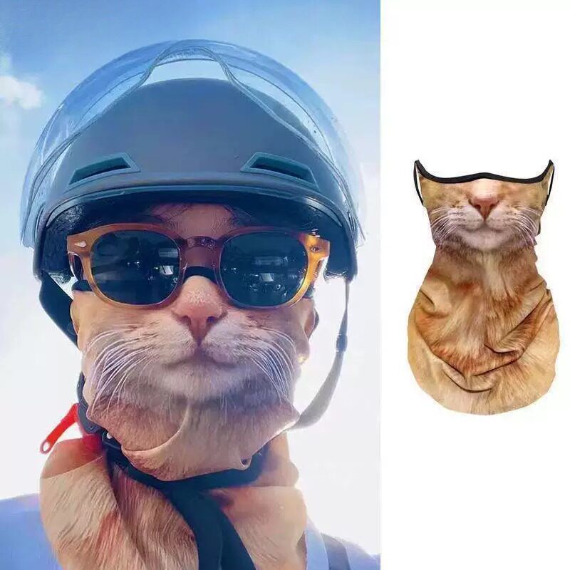 搞笑骑行面罩猫猫防晒口