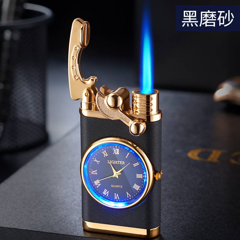 Real watch dial rocker windproof inflatable lighter blue eve