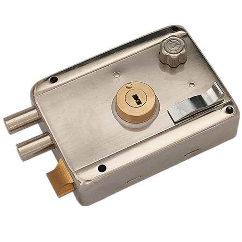 替换老式lian利安公检储藏室铁门 家用双锁舌防盗门锁孔距95*75mm