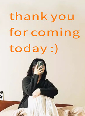 简约ins风英文thank you for coming感谢光临商店玻璃门贴纸墙贴