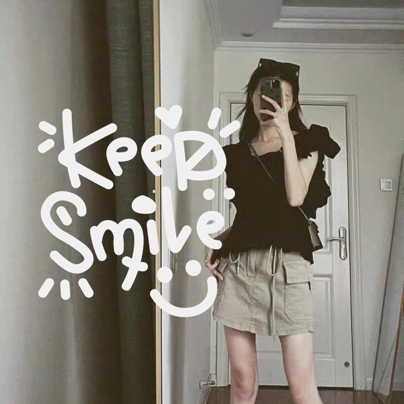 keepsmile笑脸镜子贴服装婚纱美甲咖啡店铺民宿异形穿衣镜用贴纸