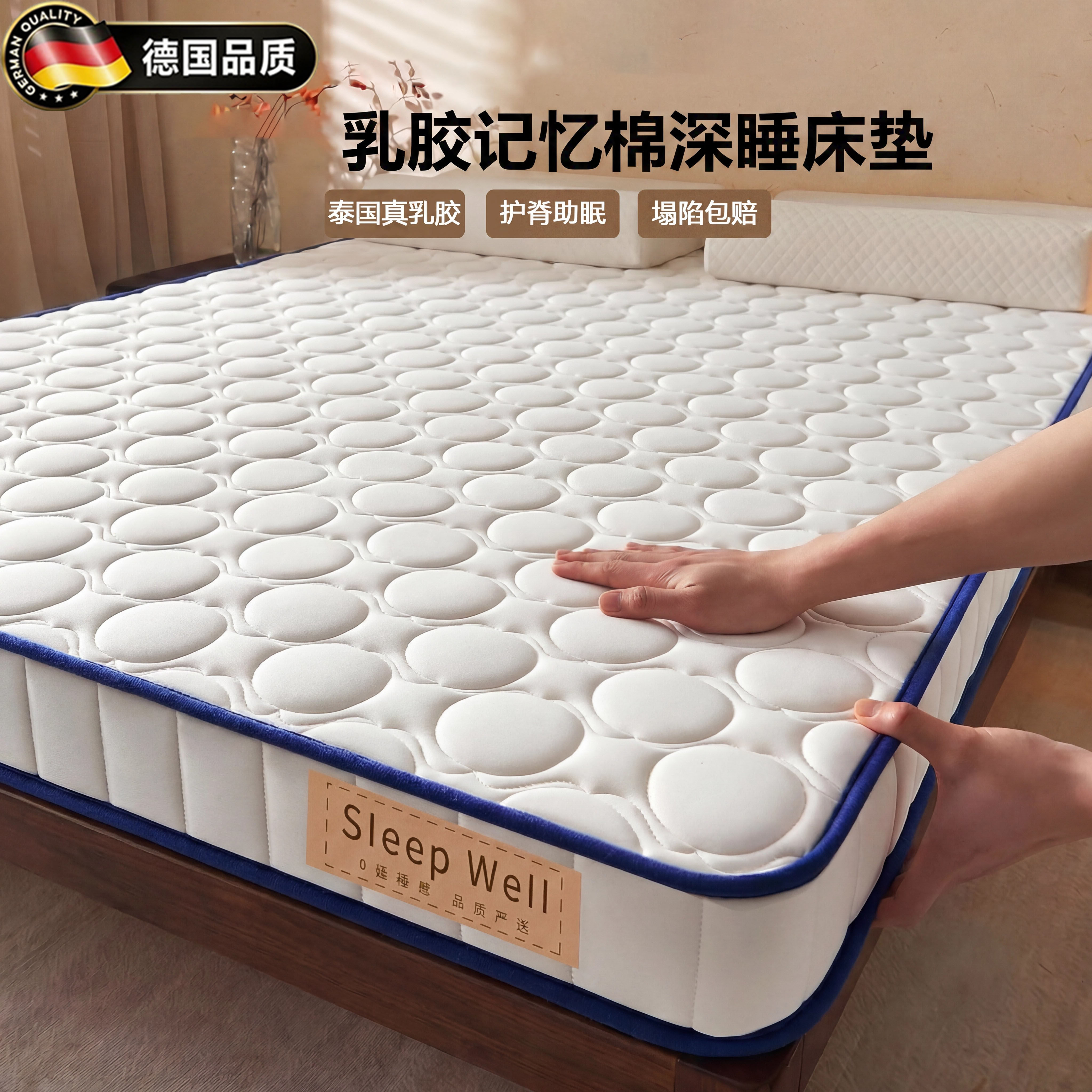 德国乳胶记忆棉床垫软垫家用卧室