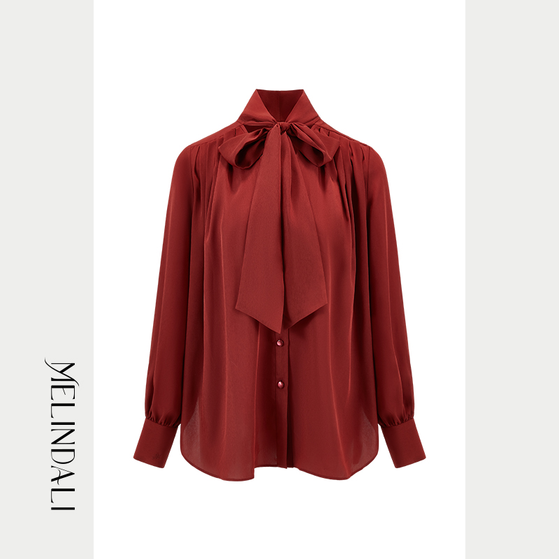 MelindaLi飘带领衬衫