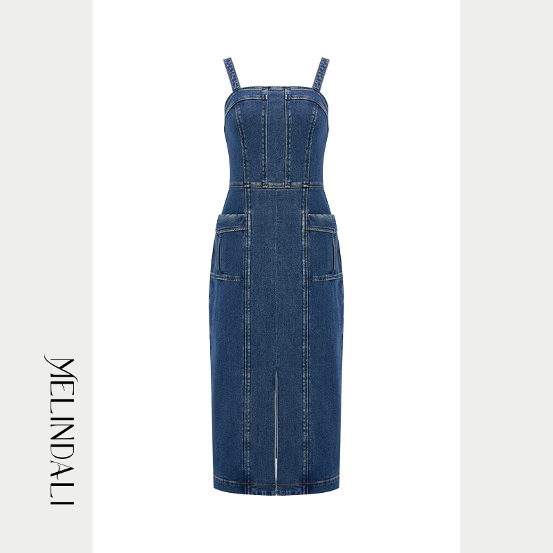 Melinda Li【波普美学】法式复古新疆棉水洗牛仔牛仔连衣裙