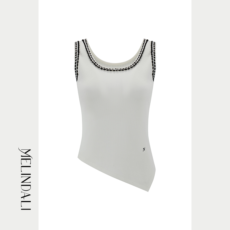 MelindaLi不对称下摆背心