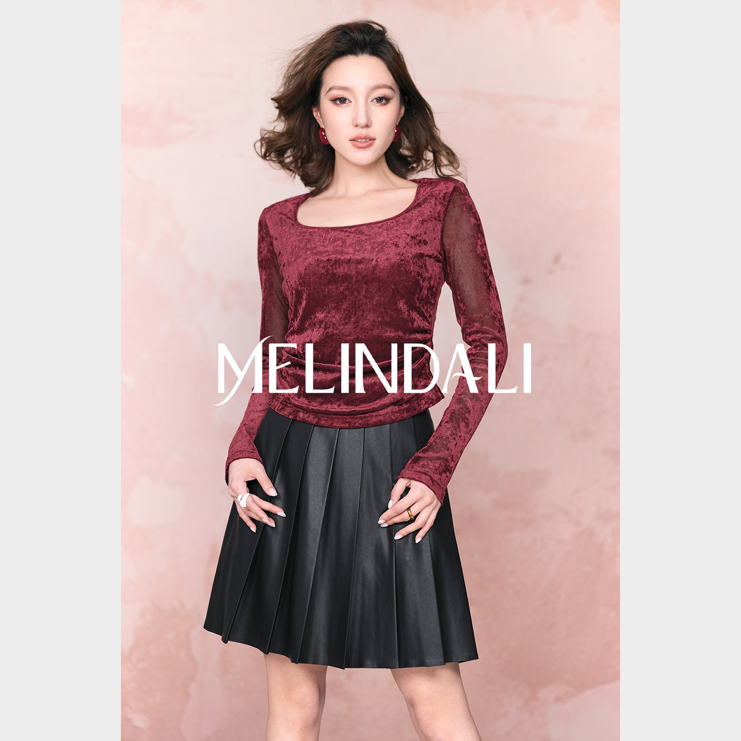 MELINDA LI【浓情可可】雅丹风日本进口泷定大阪植绒方领修身上衣