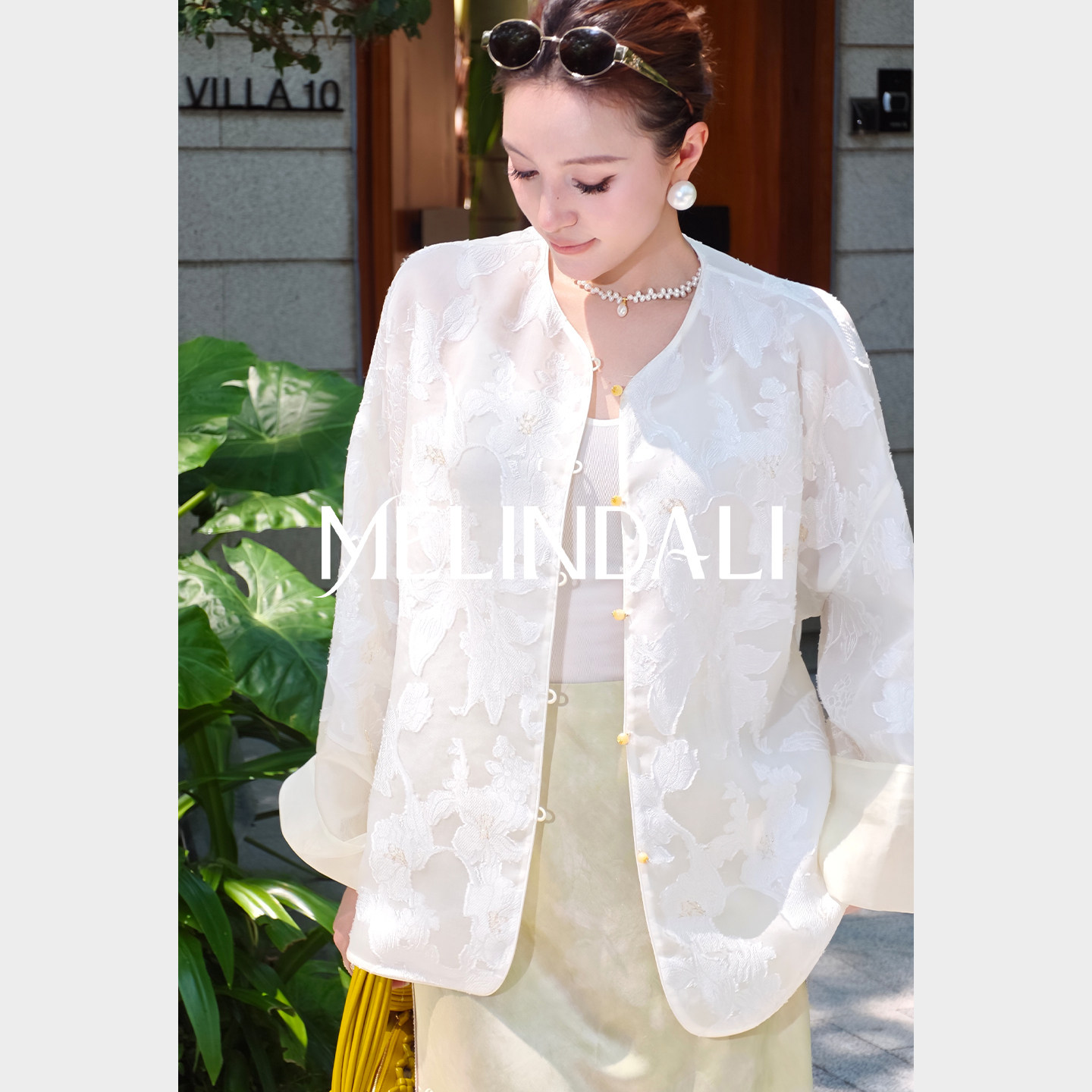 MELINDA LI【开到荼靡】新中式高定桑蚕丝织金提花非遗剪花外套图片