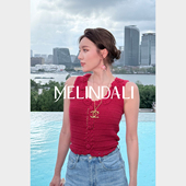 MELINDA 浪漫重工手钩玫瑰针织别致独特上衣 法式 玫瑰红手钩