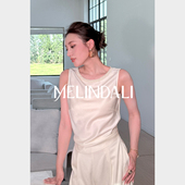 珍珠缎 优雅通勤凉感醋酸手工钉珠背心阔腿裤 MELINDA 套装