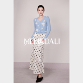 圆舞曲 法式 MELINDA 复古优雅丝绒波点显瘦百搭长款 半裙