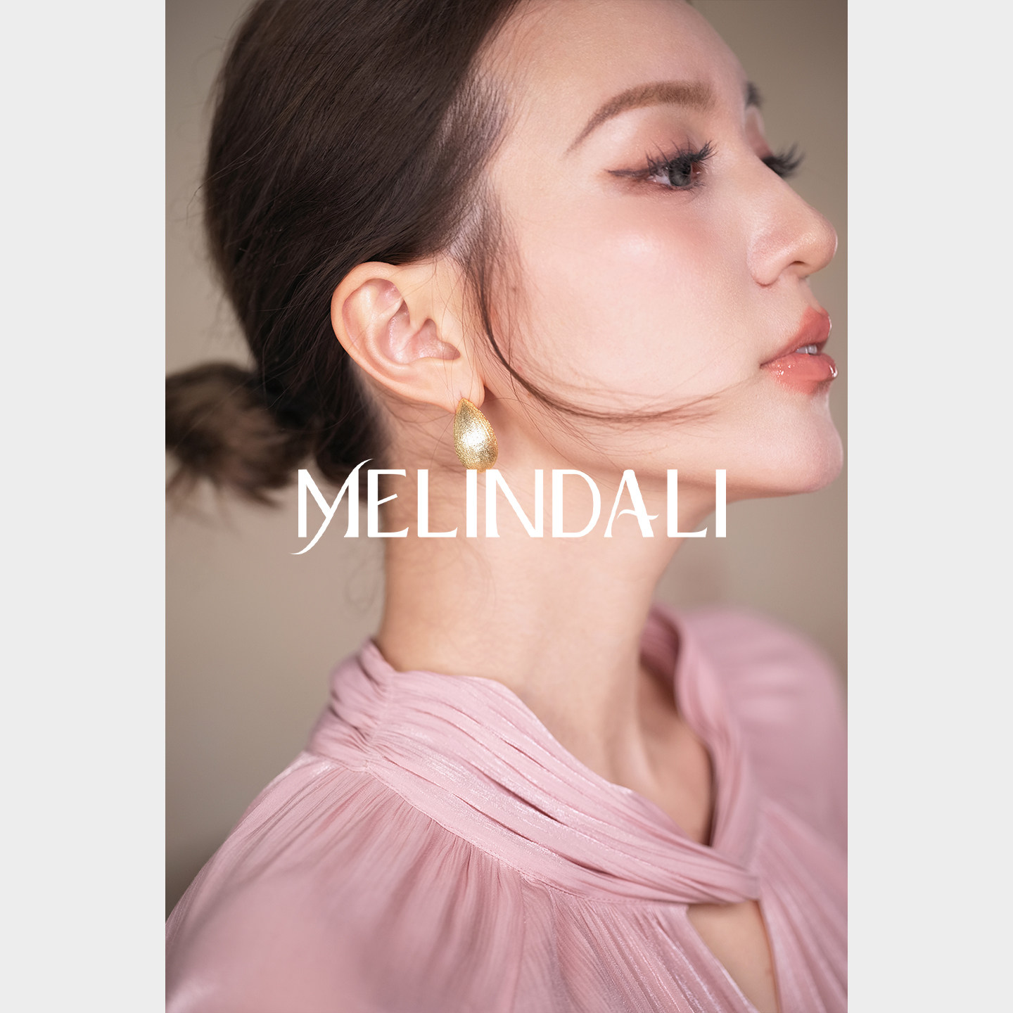 MELINDA LI【闪闪金豆】轻奢镶锆石水滴型18k铜镀金925银针耳环