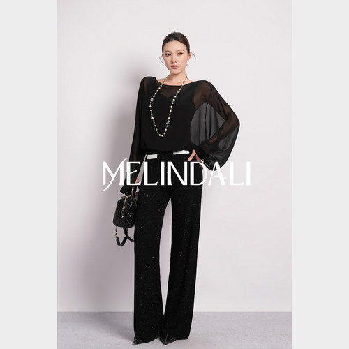 MELINDA LI【松弛天鹅】梦颖私服桑蚕丝乔其朦胧透视衫