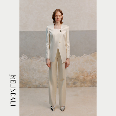 西装外套真丝羊毛法式