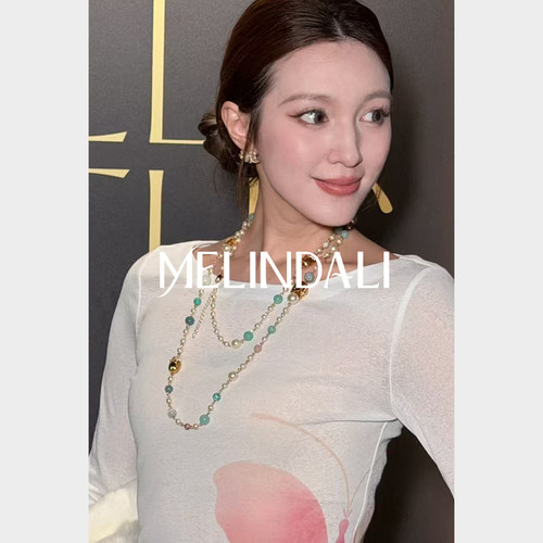 MELINDA LI【钟爱系列】法式铜合金手工立体郁金香手绘耳环项链