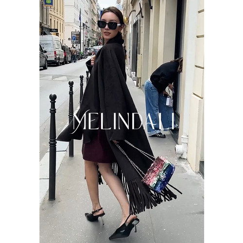 MELINDA LI【漫步康鹏】高端王炸桑蚕丝羊驼毛绵羊毛双面呢大衣