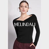 MELINDA 收腰扭结针织上衣 私服莱赛尔醋酸山羊绒修身 蝴蝶领