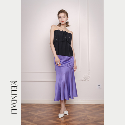 夏季醋酸鱼尾裙设计感小众