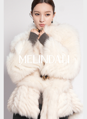 MELINDA LI【雪绒狐】黑标芬兰进口白狐蓝狐sagafurs宾霸皮草外套