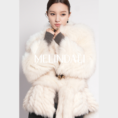 MELINDA LI【雪绒狐】黑标芬兰进口白狐蓝狐sagafurs宾霸皮草外套