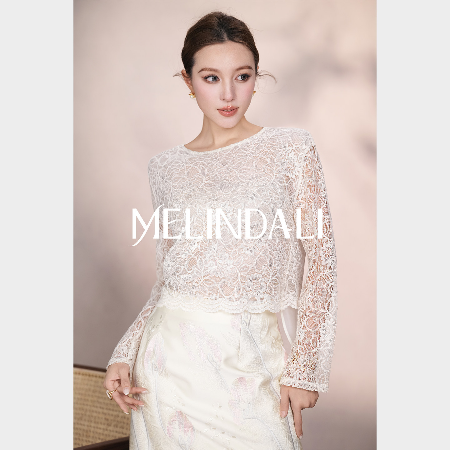MELINDA LI【天仙】黑标日本进口小纹工房拉舍尔蕾丝法式上衣